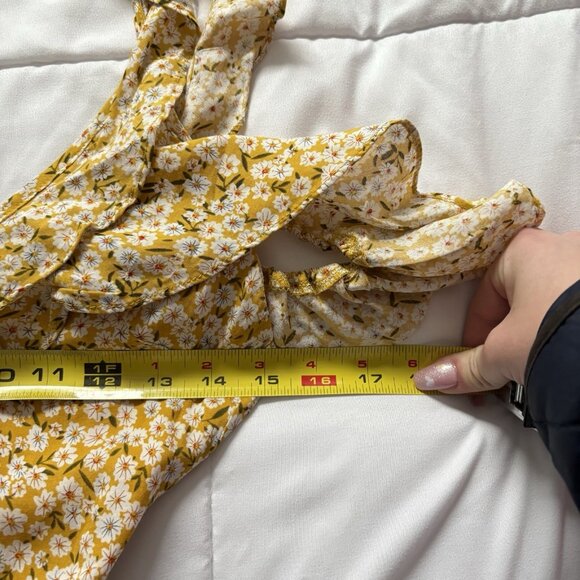 NWT Womens Size 6 Yellow Floral Mini Dress Off Shoulders Sundress Summer Travel - Picture 3 of 8